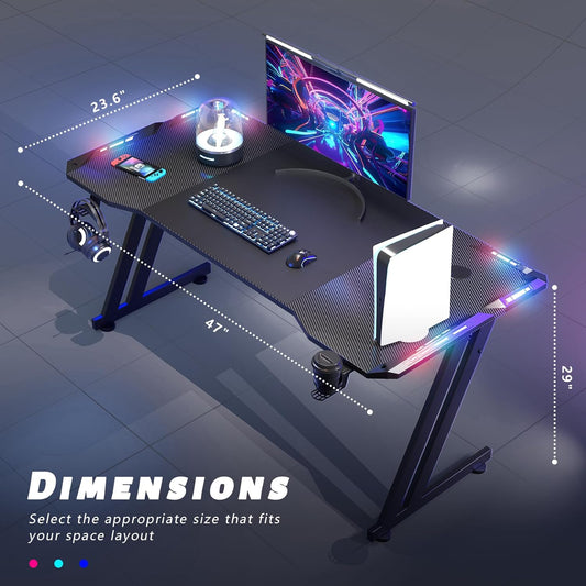 wholesale new design mordern black RGB gaming desk for home office custom computer table custom game table work desk